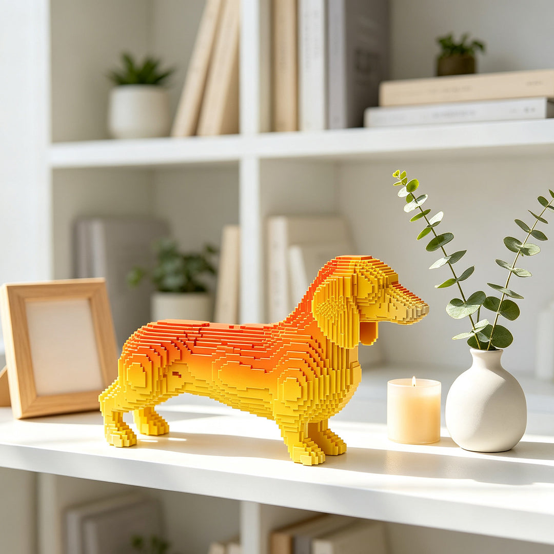 Playful decorative figure of a sweet dachshund