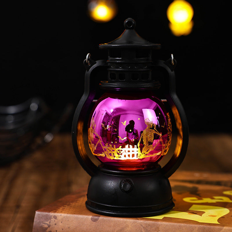 Nostalgic Lantern with Christmas Scenes