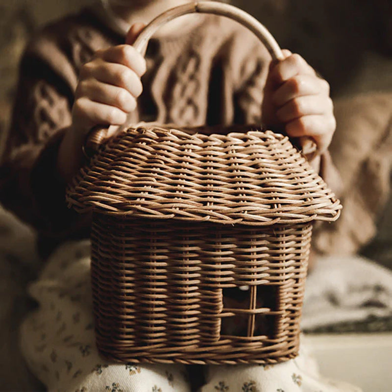 Playful storage basket in house design