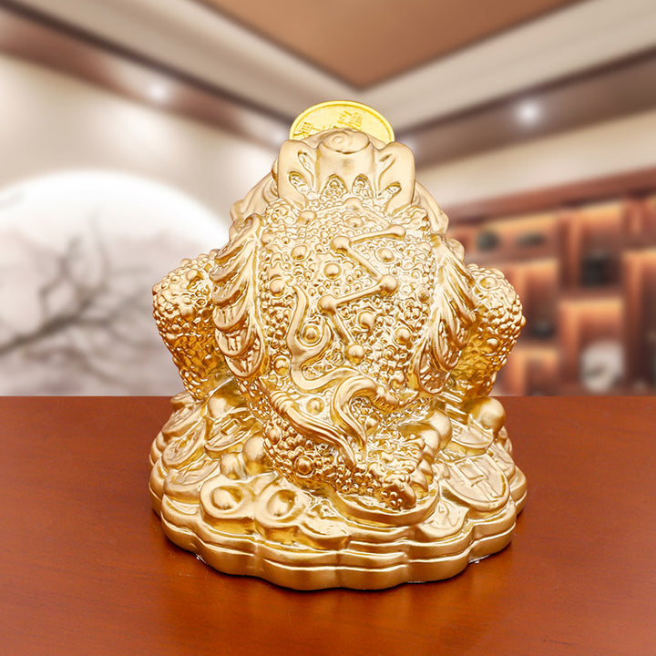 Decorative Golden Frog Figurine