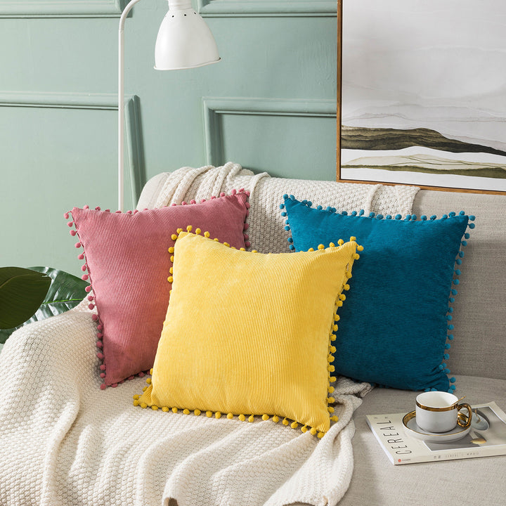 Textured Corduroy Decorative Throw Pillow