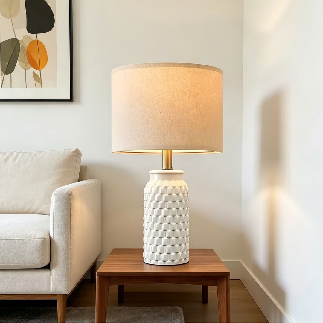 Textured ceramic table lamp