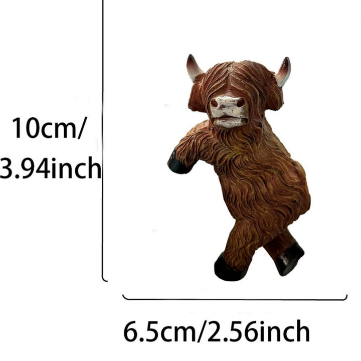 Playful Highland Cow Figurine
