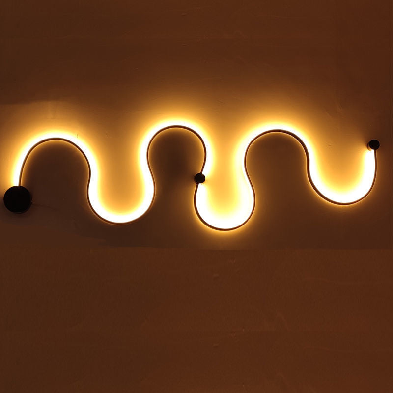 Sculptural LED Wave Wall Lamp