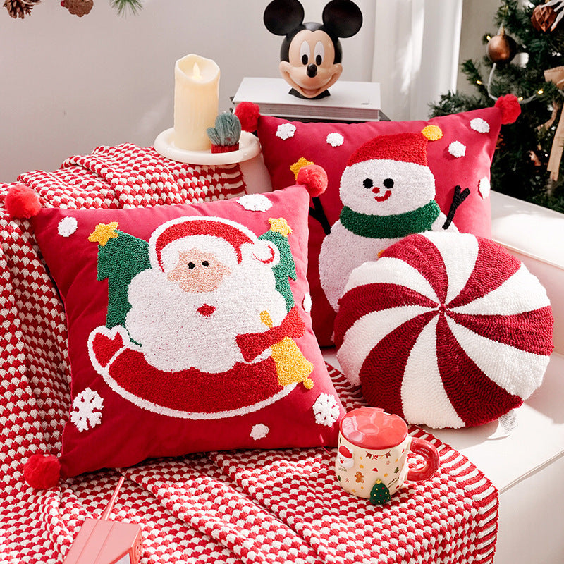 Festive Holiday-Themed Decorative Throw Pillow