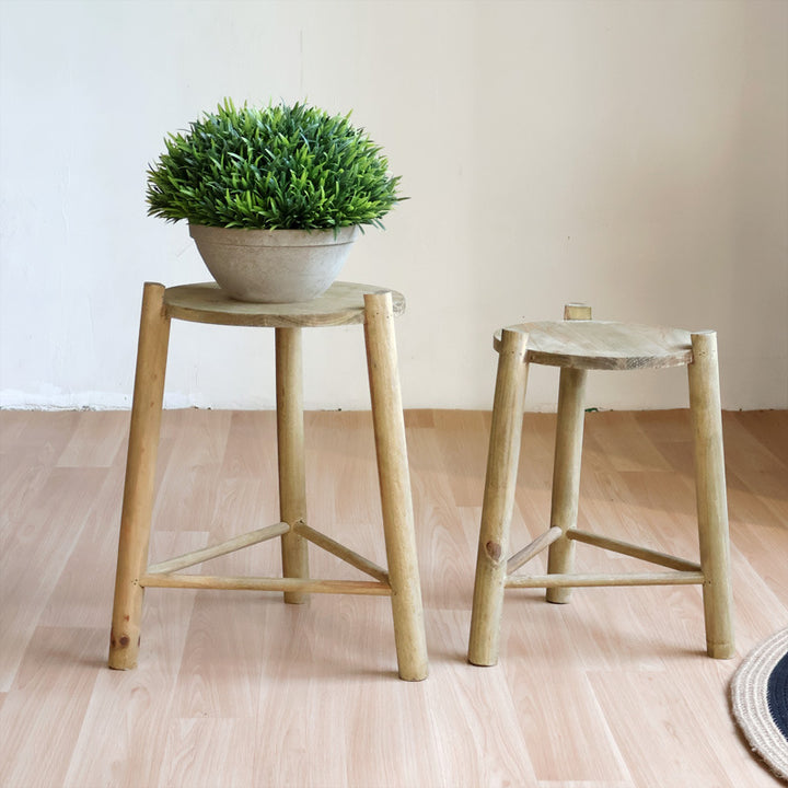 Massive wooden stool