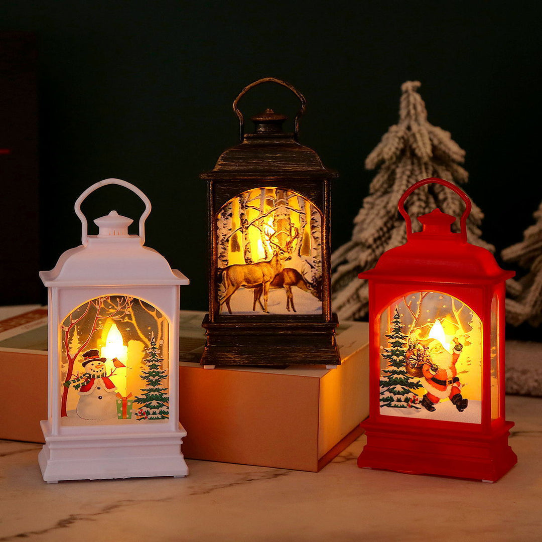 Nostalgic Christmas lantern with Santa motif