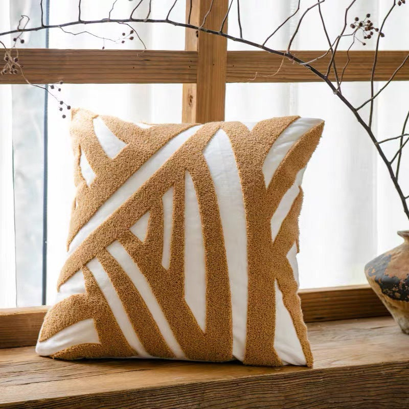 Textured Geometric Accent Pillow