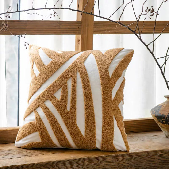 Textured Geometric Accent Pillow