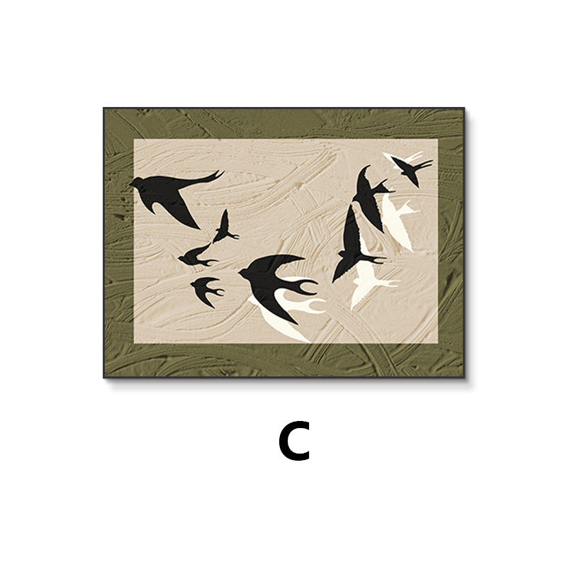 Decorative Bird Silhouette Framed Art