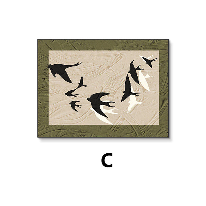 Decorative Bird Silhouette Framed Art