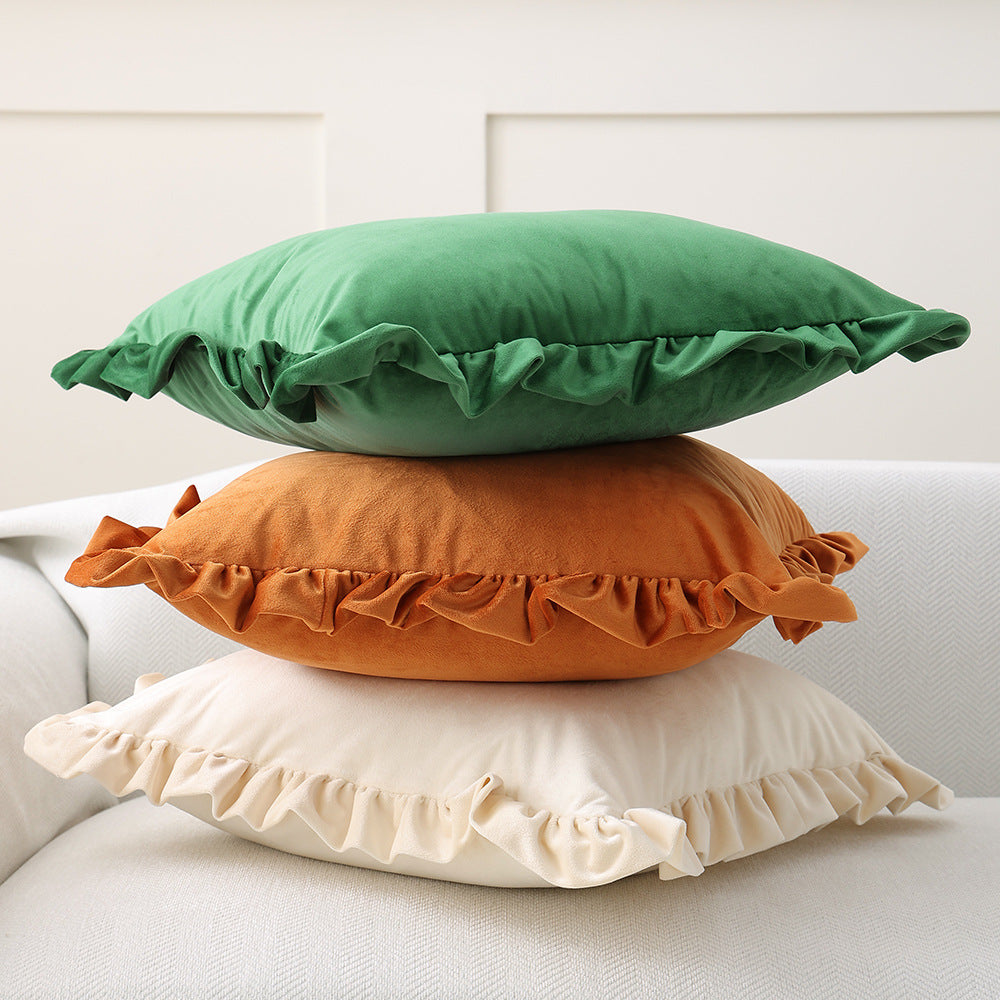 Decorative velvet cushion with soft filling