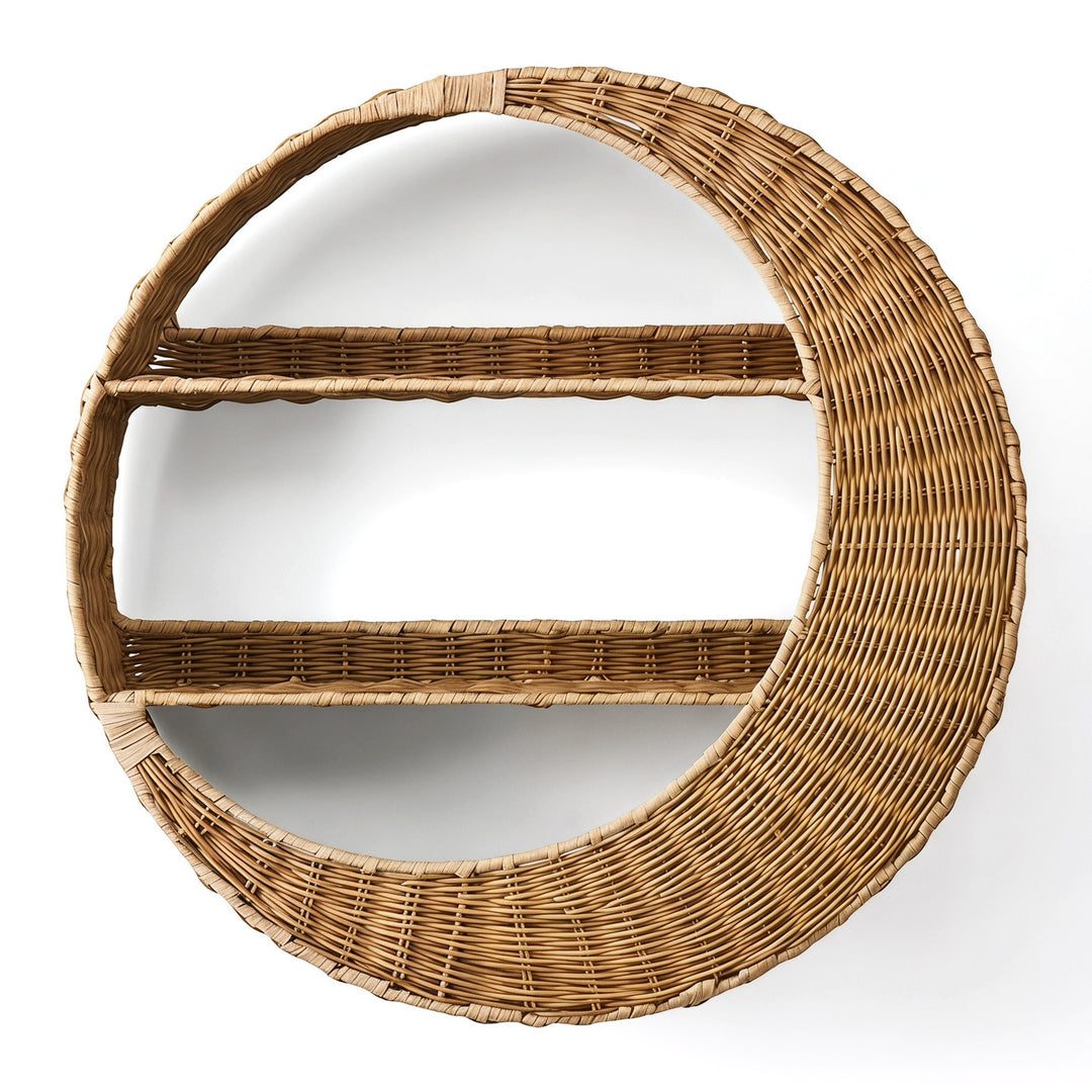 Wall shelf made of handcrafted willow material