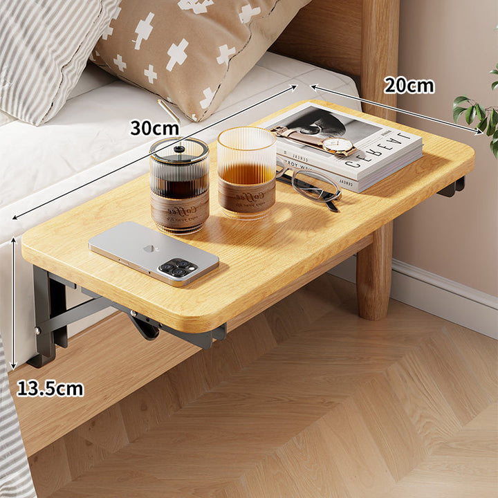 Foldable Floating Bedside Shelf Table with Steel Folding Bracket