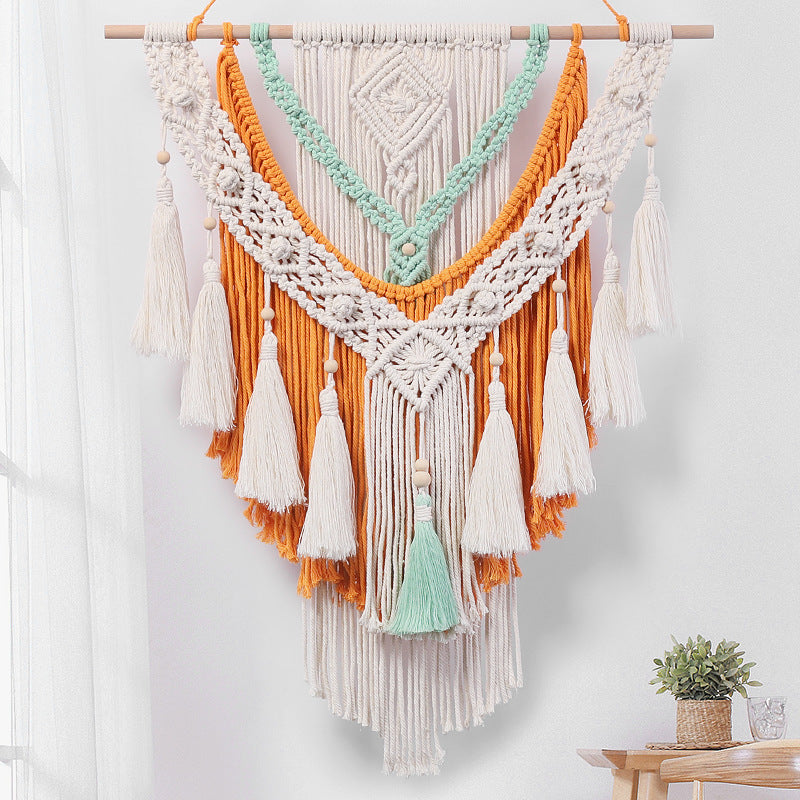 Hand-knotted macrame wall hanging