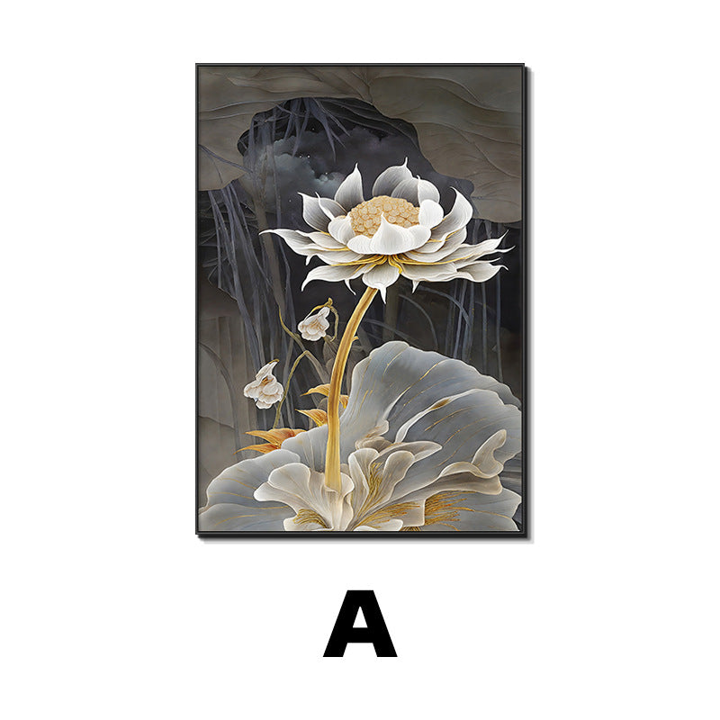 Elegant Lotus Flower Framed Art
