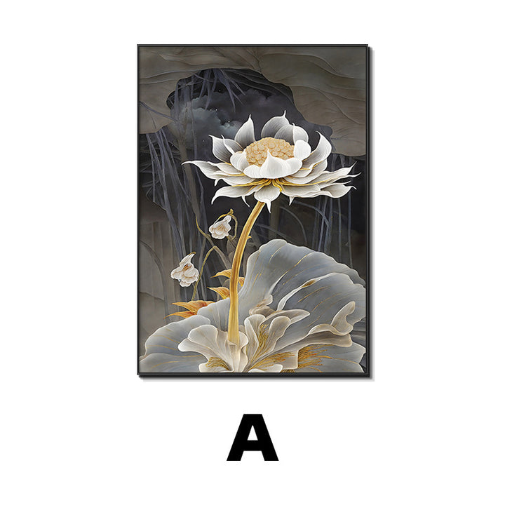 Elegant Lotus Flower Framed Art