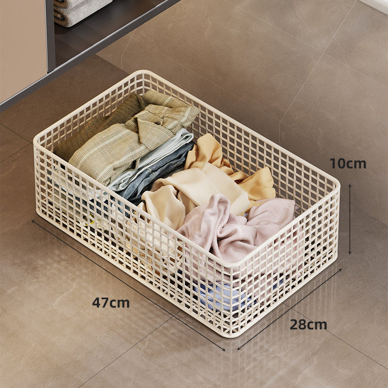 Rolling Mesh Underbed Storage Basket with Locking Casters and Carry Handles