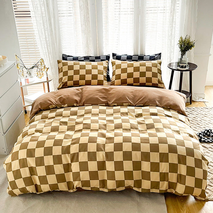 Premium Checkerboard Duvet Cover Set