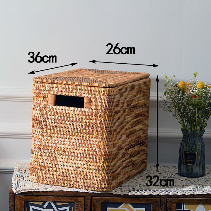 Storage box made of woven material