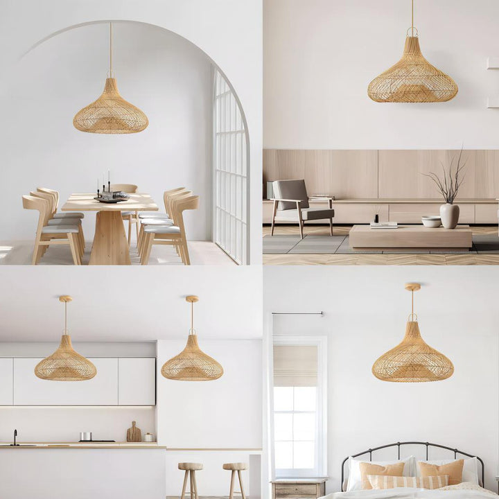 Decorative Hanging Light Made of Rattan