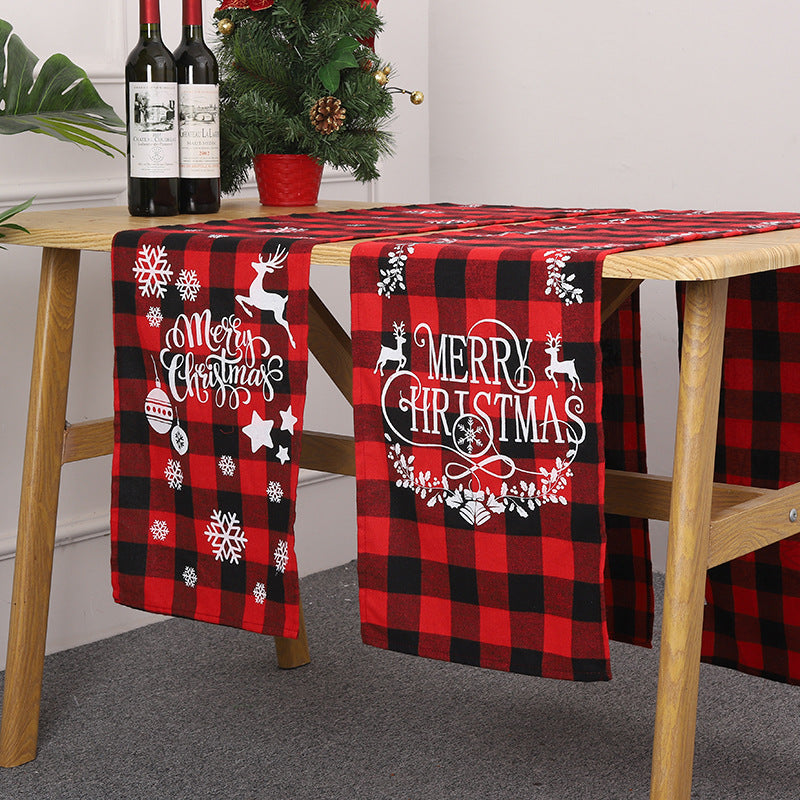 Festive table runner with Christmas motif