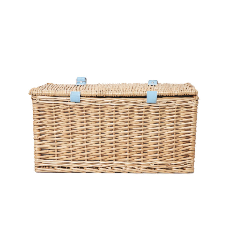 High-quality storage basket with leather handles