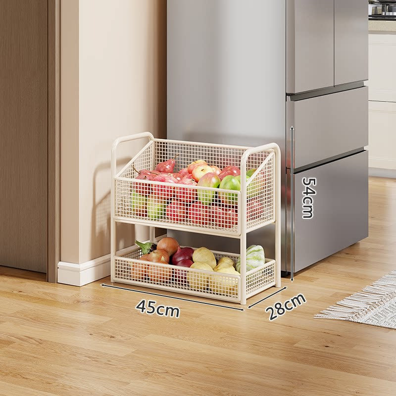 Stackable Five-Tier Metal Mesh Kitchen Pantry Organizer Rack