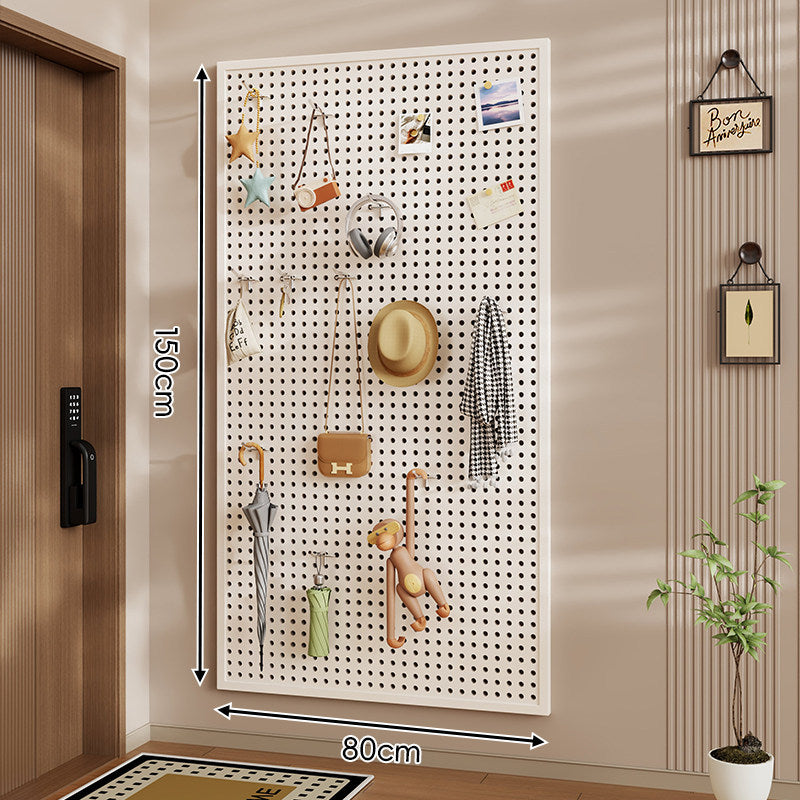 Wall-Mounted Perforated Pegboard Organizer Panel with Metal Frame