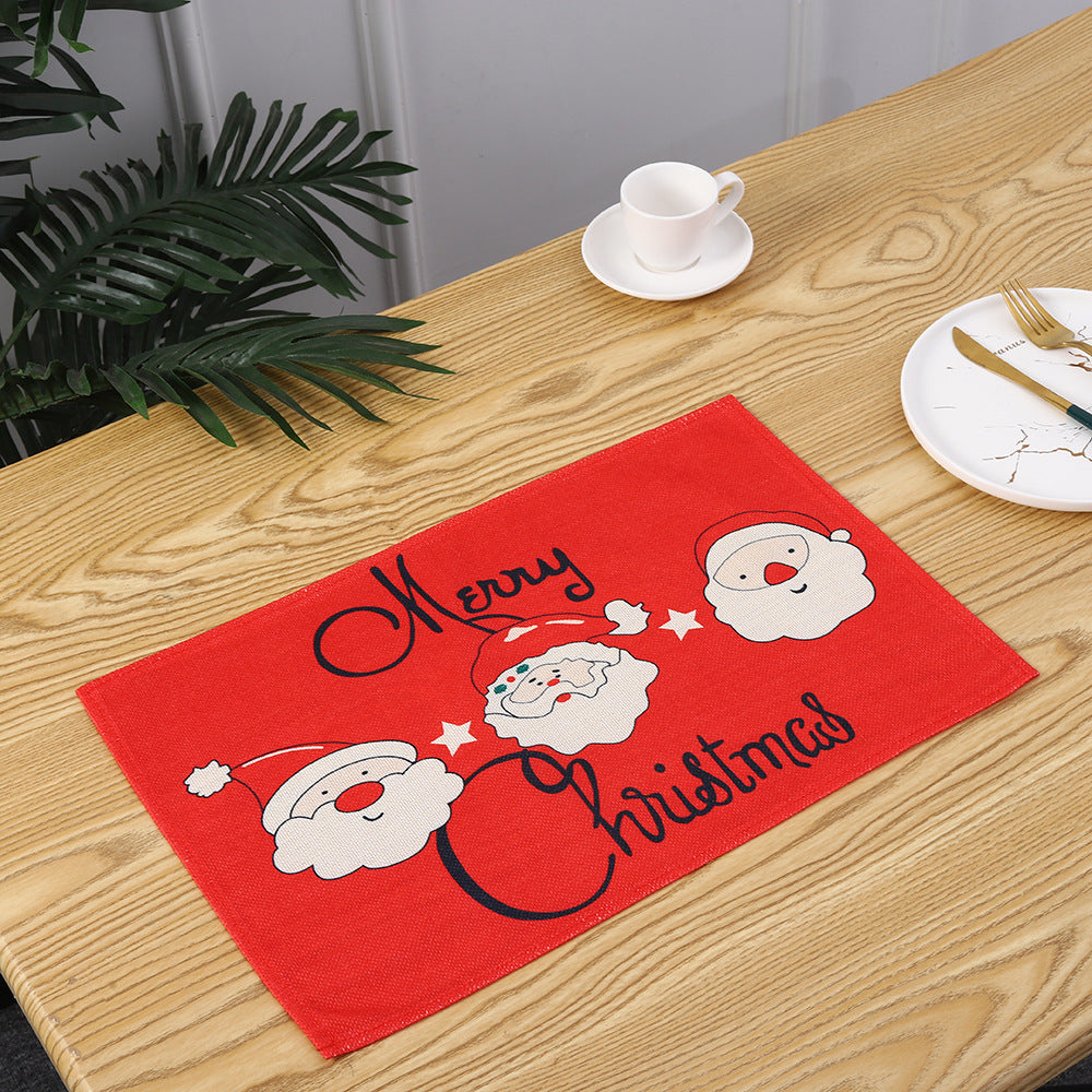 Christmas place mats with festive Santa motif