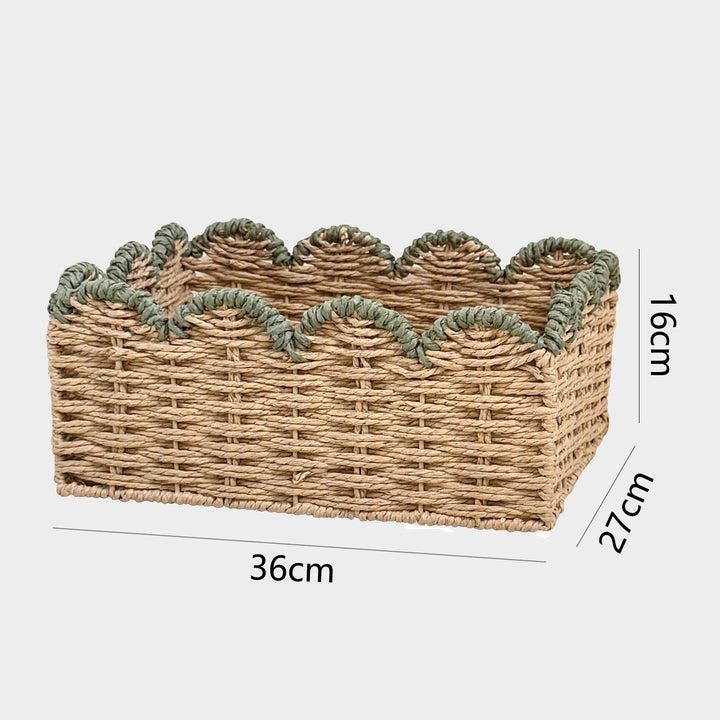 Decorative storage basket with wave edge