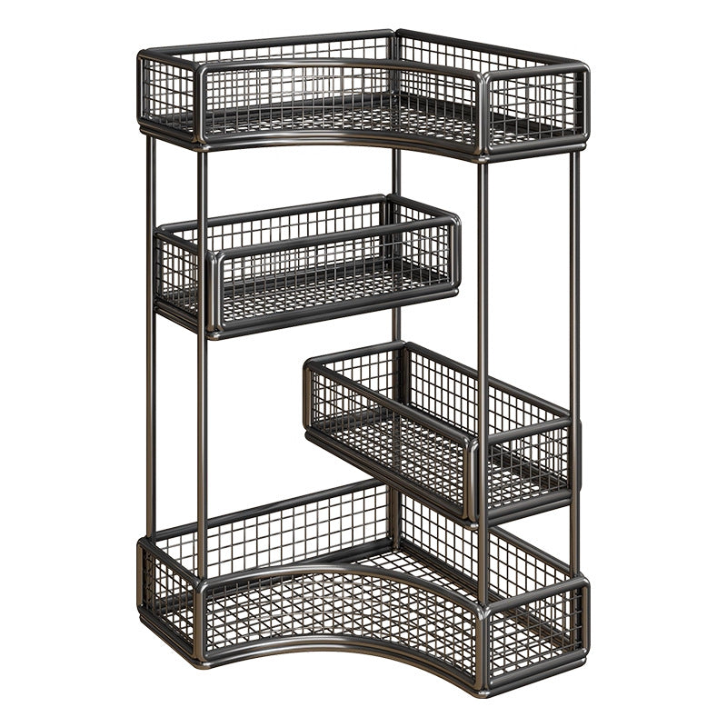 Three Tier Corner Mesh Metal Bathroom Shelf Organizer