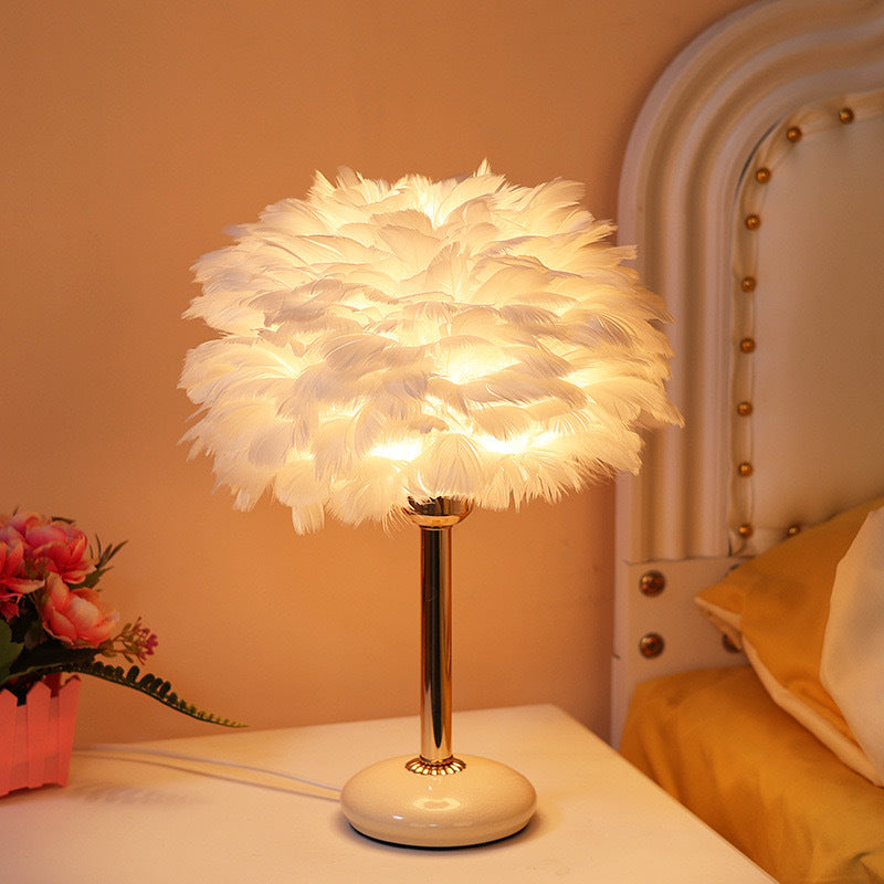 Feder lamp with crystal accents