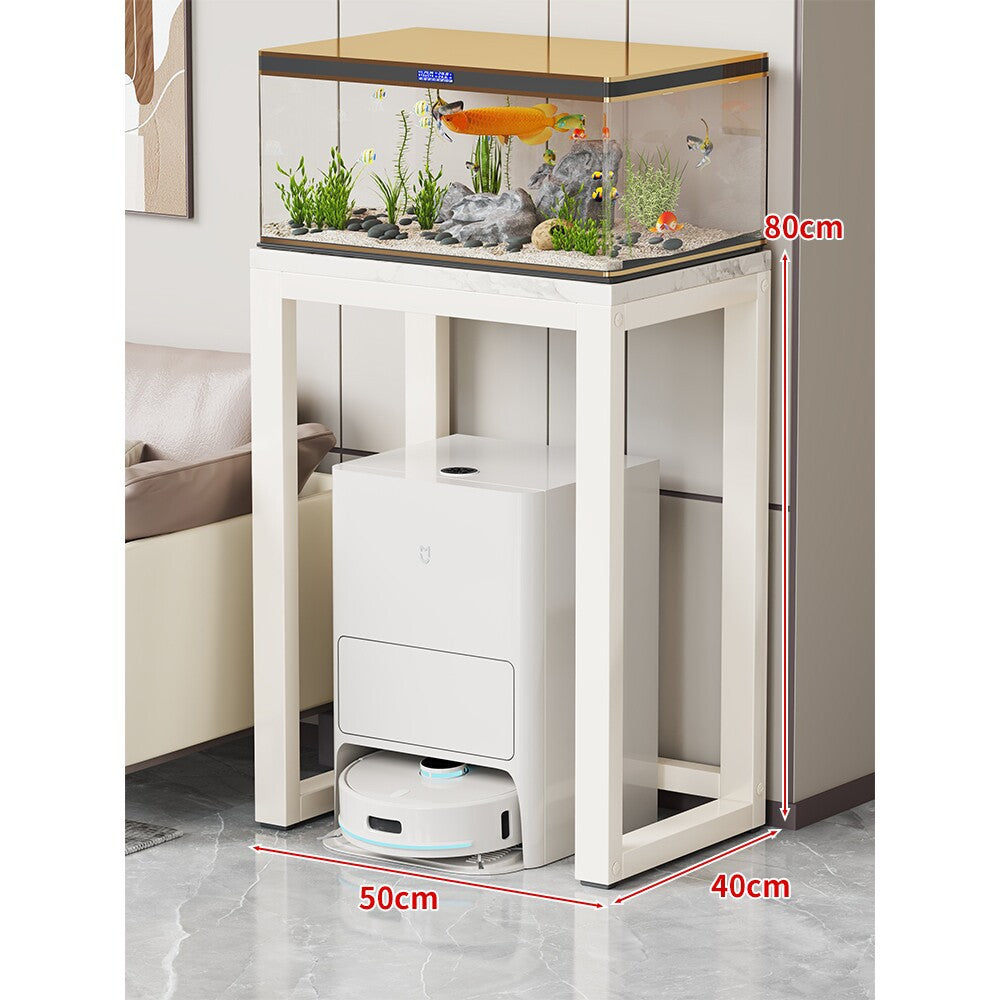 Modern Metal Frame Aquarium Console Table with Integrated LED Hood