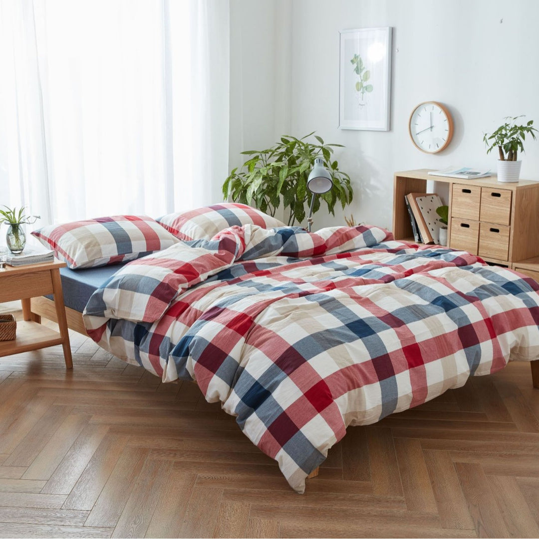 Decorative Modern Grid Pattern Bedding Set Avarnia