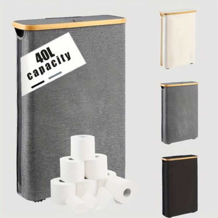Multifunctional laundry storage box with bamboo lid