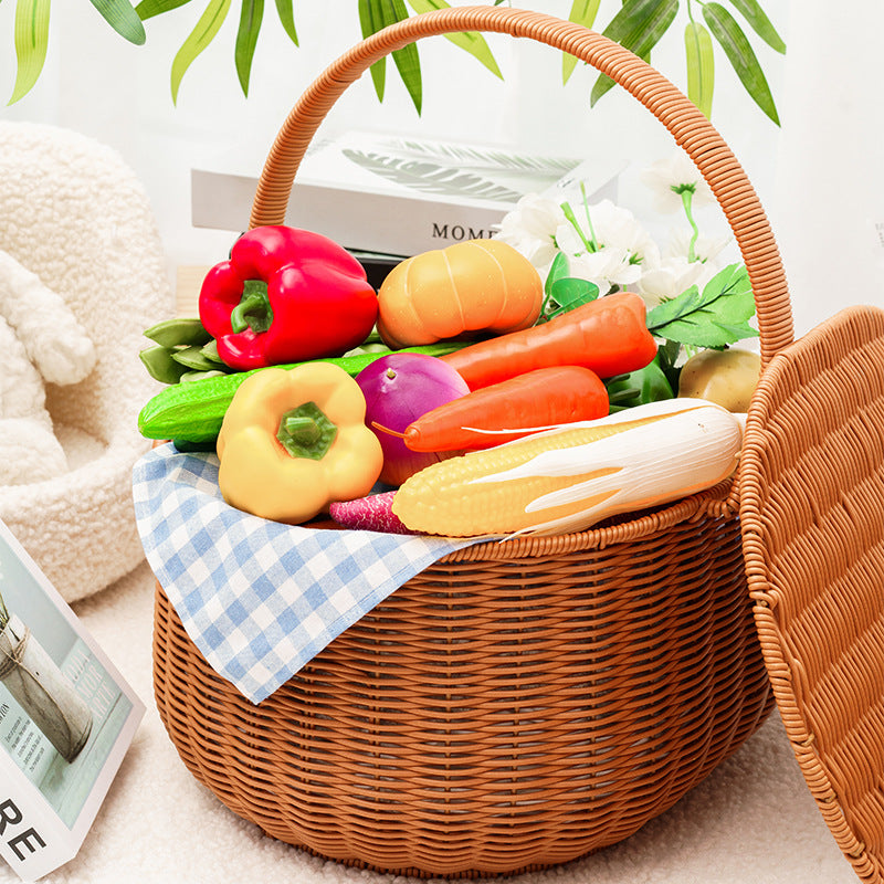 Stylish Woven Storage Basket with Lid
