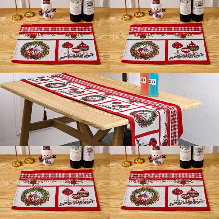 Festive tablecloth with Christmas tree motif