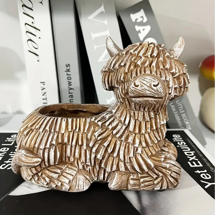 Decorative Highland Cow Planter