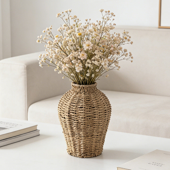 Decorative jug made of woven material