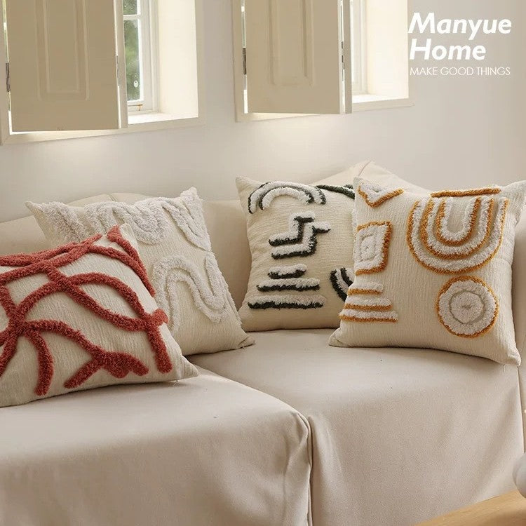 Textured Geometric Accent Pillow