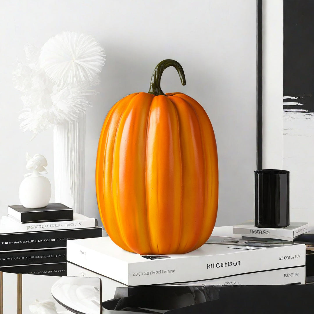 Decorative pumpkin figure as autumn probe