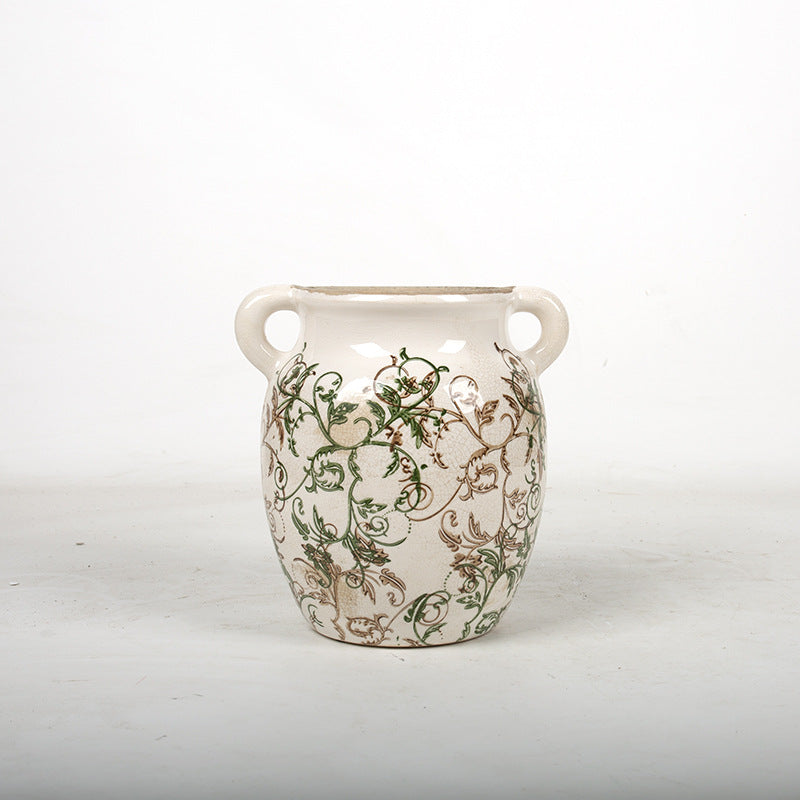 Flower decoration vessel with playful pattern