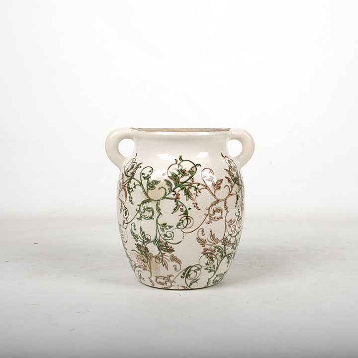 Flower decoration vessel with playful pattern