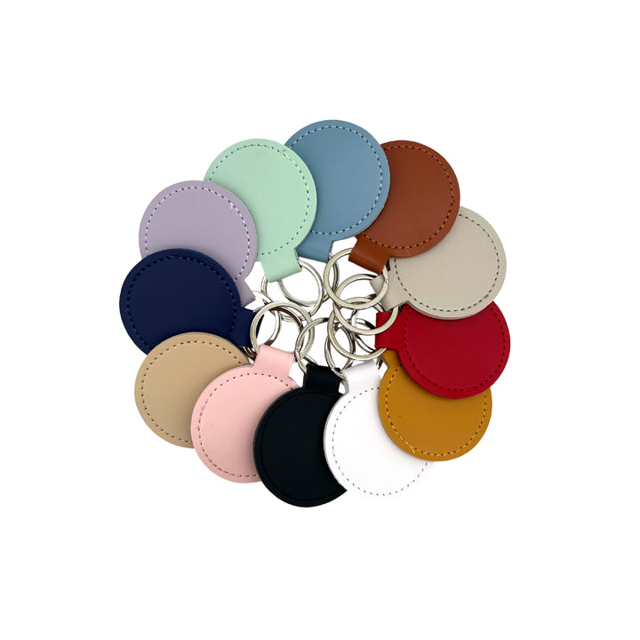 Premium Leather Round Keychain