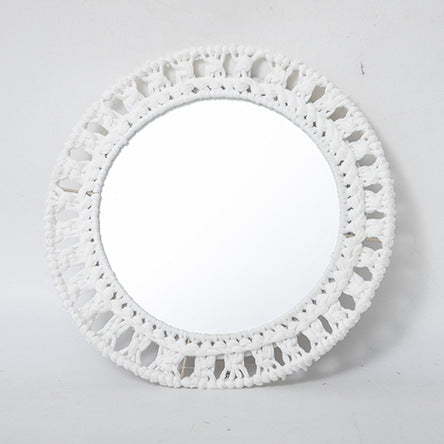 Beef Wall Mirror with Macrame Frame