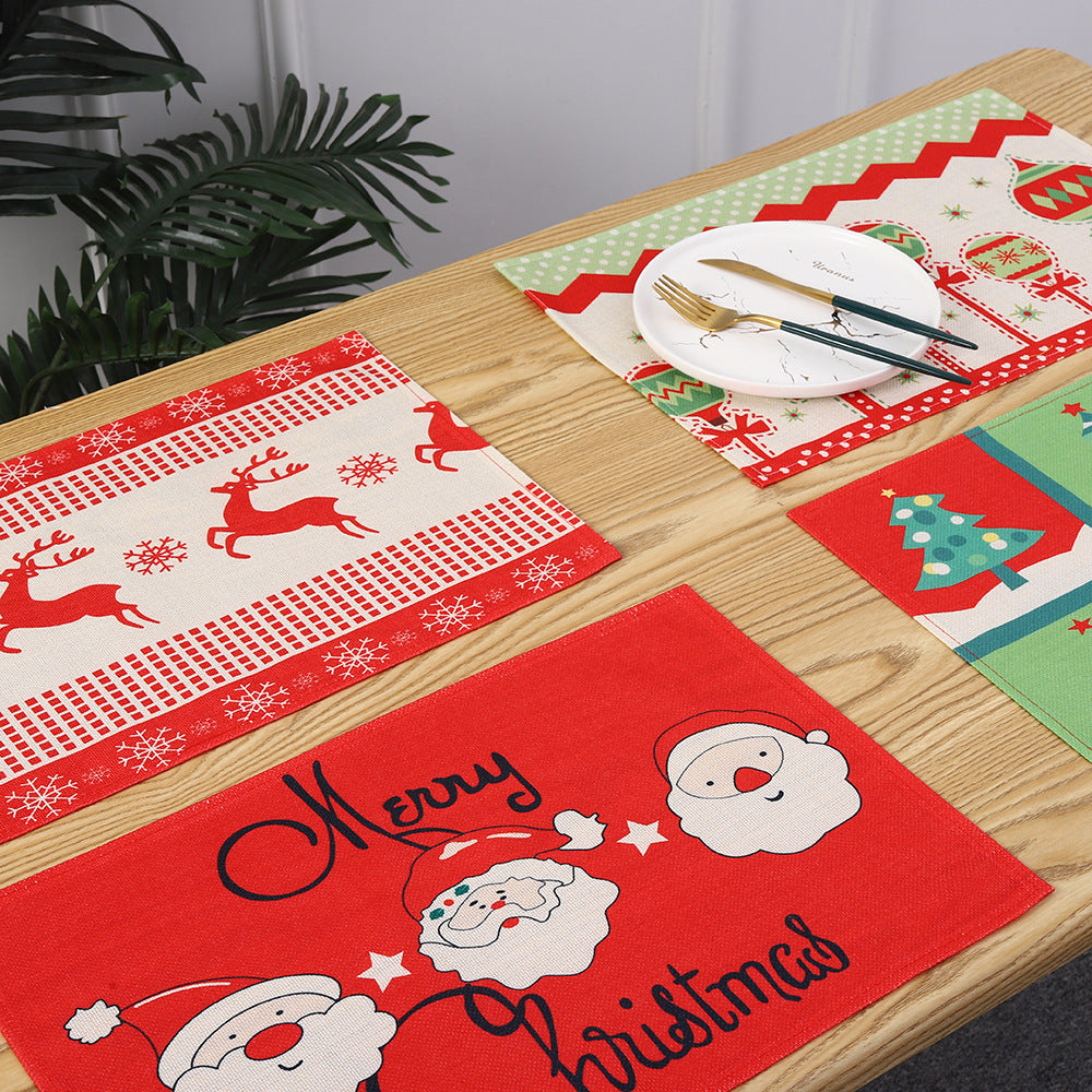 Christmas place mats with festive Santa motif