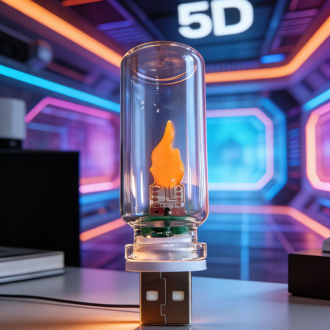 Realistic Flickering Flame LED Glass Tube Night Light