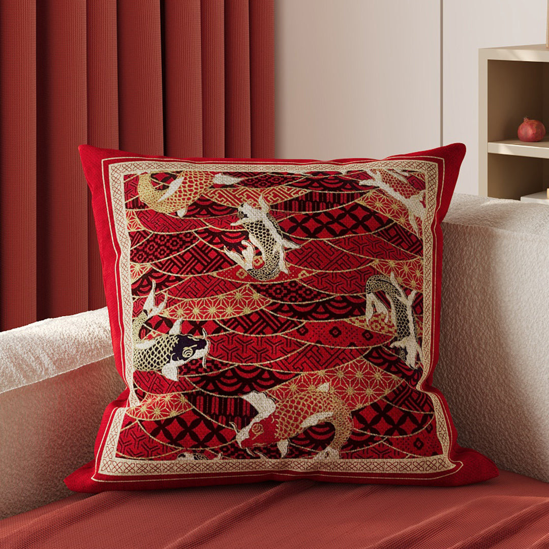 Decorative Embroidered Cloud Motif Square Throw Pillow Cover