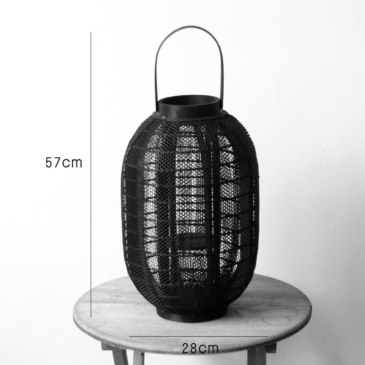 Elegant metal lantern with net design